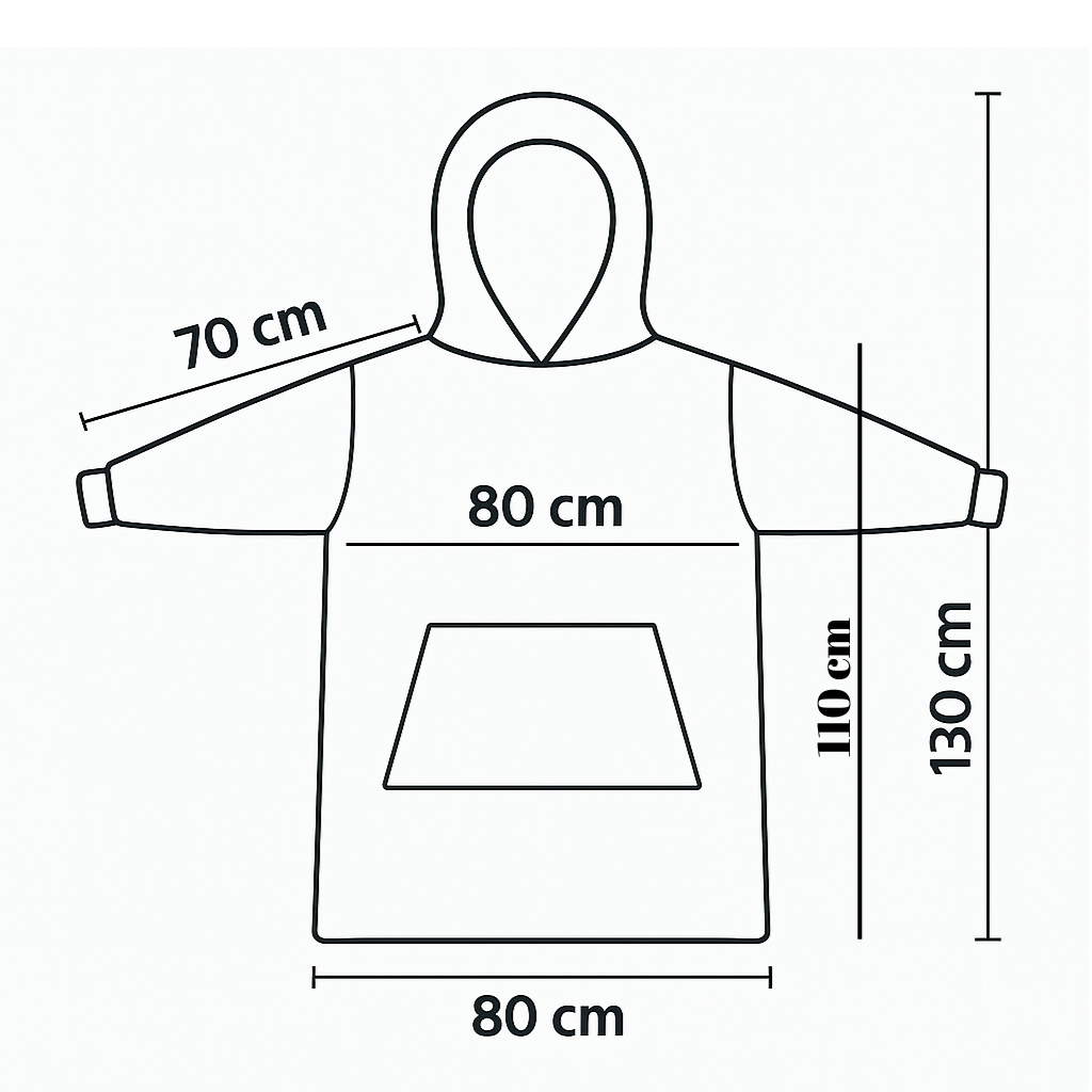 Wellsoft Kapşonlu Giyilebilir Tv Battaniyesi Unisex Oversize