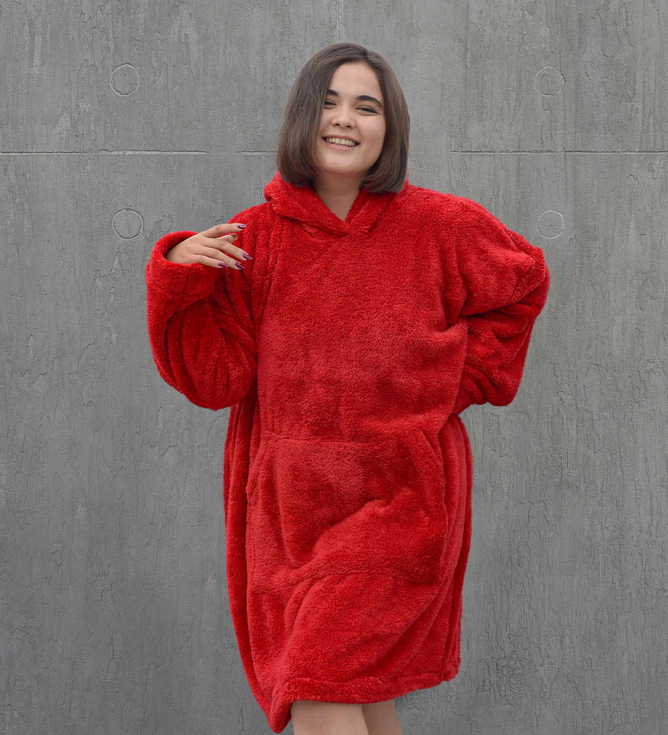 Wellsoft Kapşonlu Giyilebilir Tv Battaniyesi Unisex Oversize