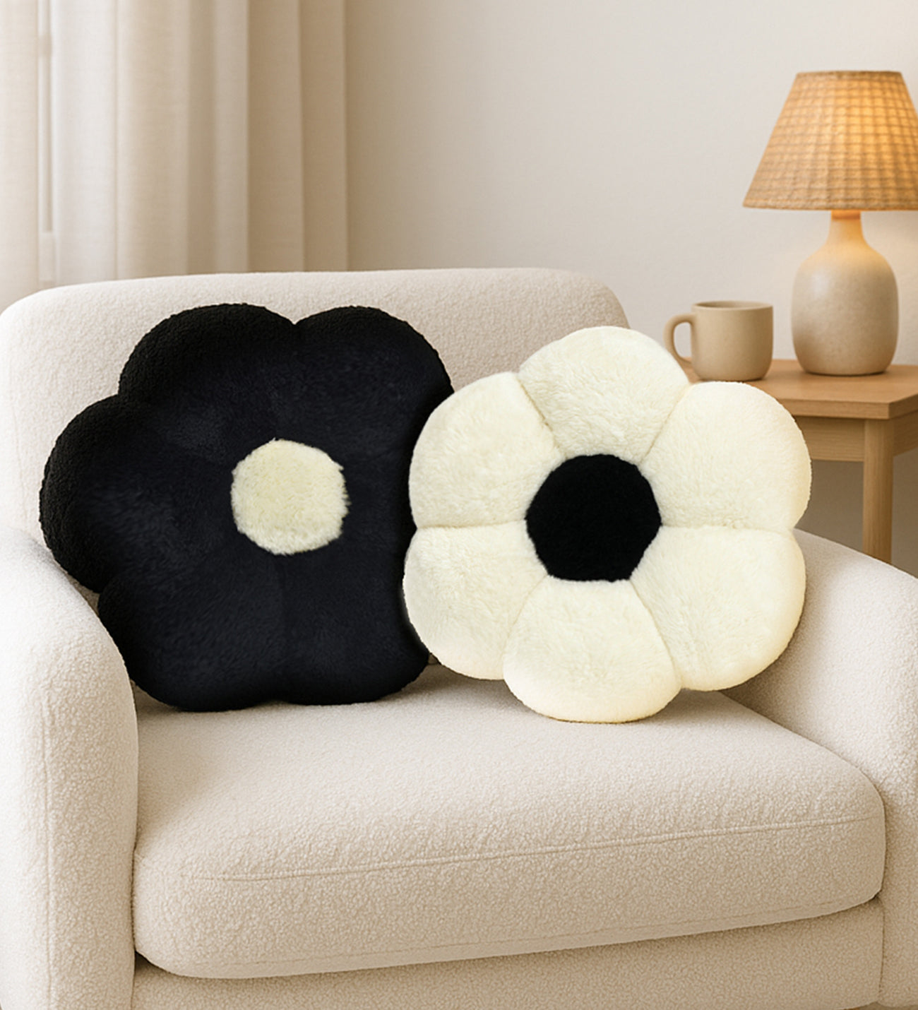 İkili Pelüş Papatya Kırlent