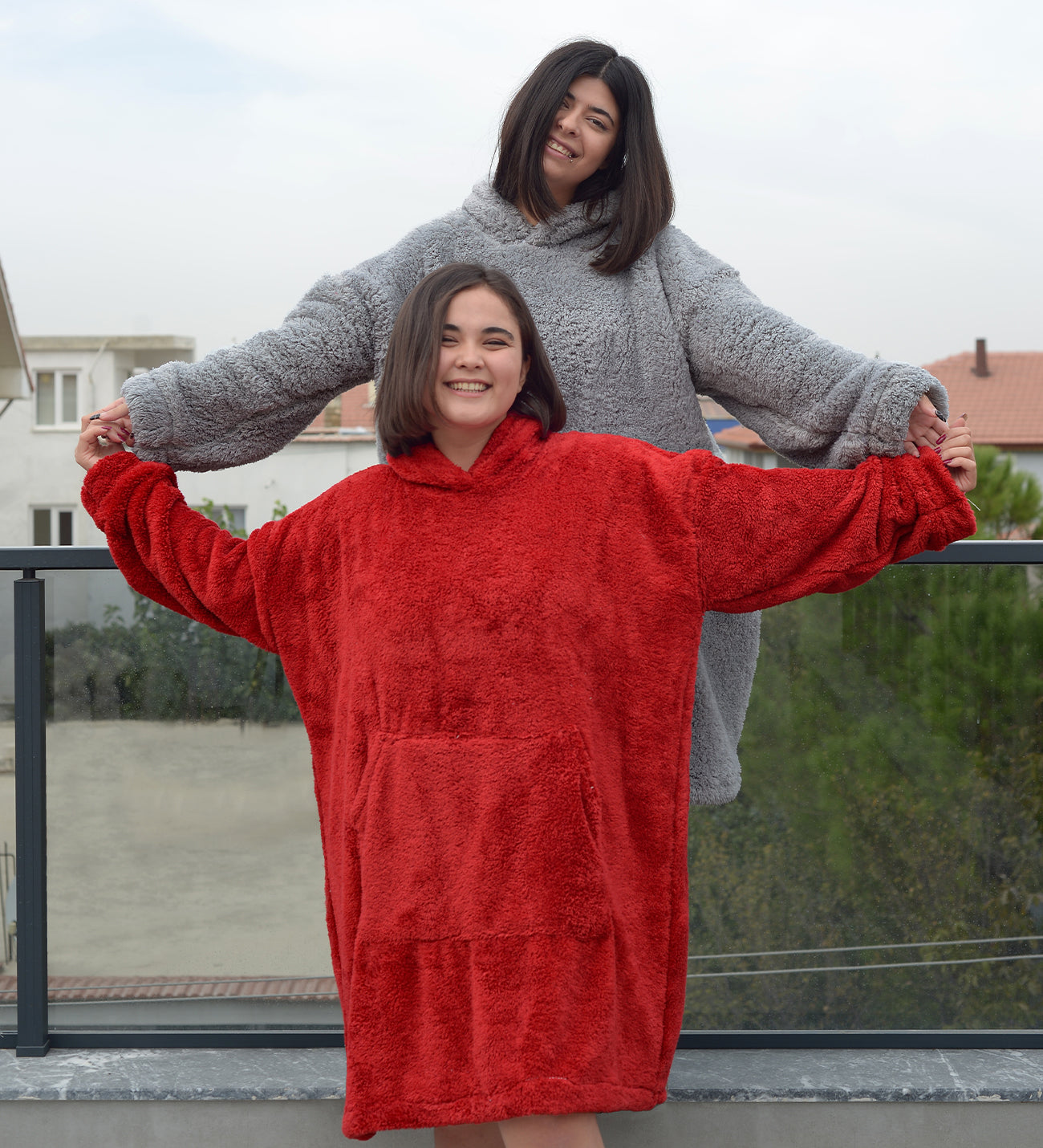 Wellsoft Kapşonlu Giyilebilir Tv Battaniyesi Unisex Oversize
