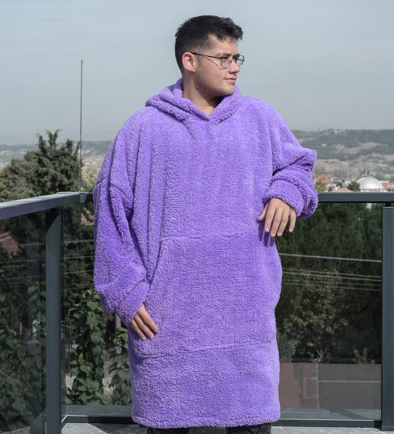 Wellsoft Kapşonlu Giyilebilir Tv Battaniyesi Unisex Oversize