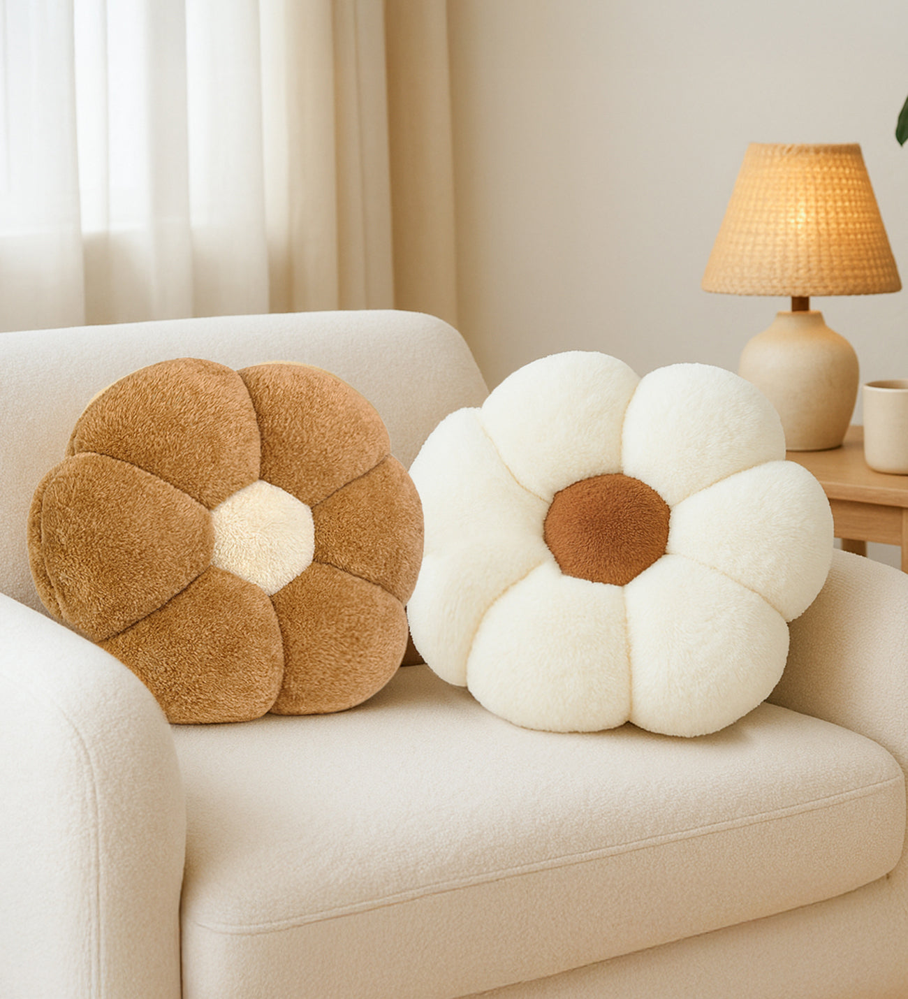 İkili Pelüş Papatya Kırlent