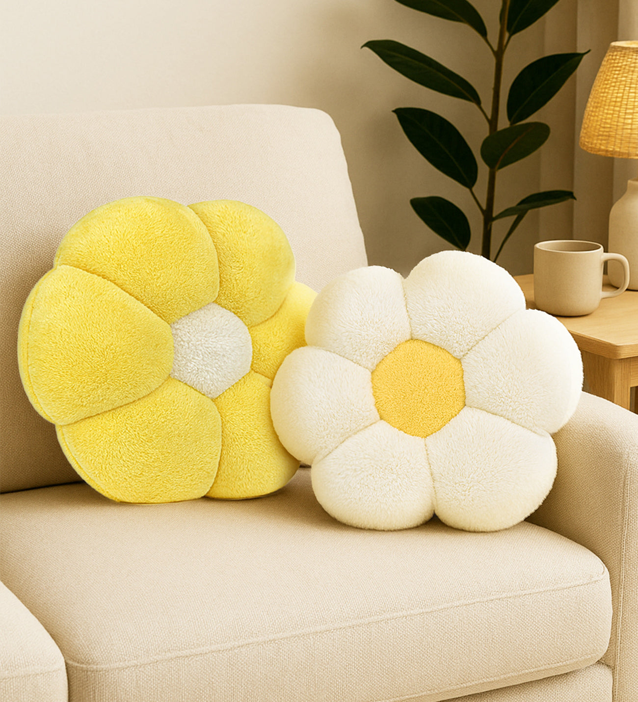 İkili Pelüş Papatya Kırlent